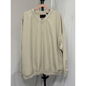 Greg Norman‎ Beige Windbreaker Sweater Men Extra Large Golf Jacket Pullover XL